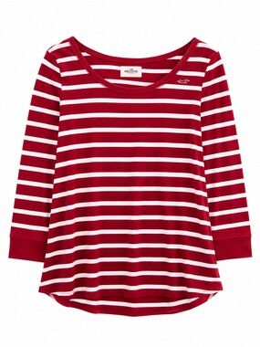 Hollister vintage Y2K Red & White Striped Scoop Neck Top